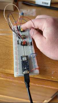 Three switches in parallel on breadboard working with Arduino power source and wiring