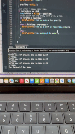 GIF of logging button pushes and their duration via Arduino.